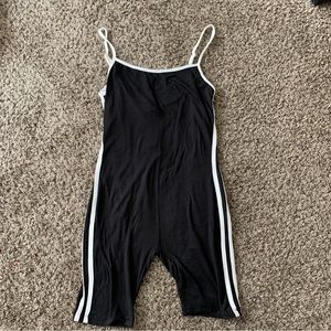 Black with white lines romper
